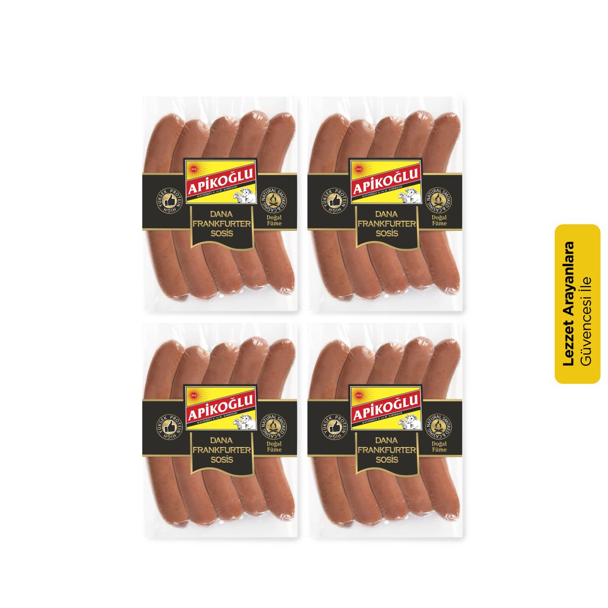 Apikoğlu Dana Frankfurter Sosis 220-260 gr 4'lü Paket