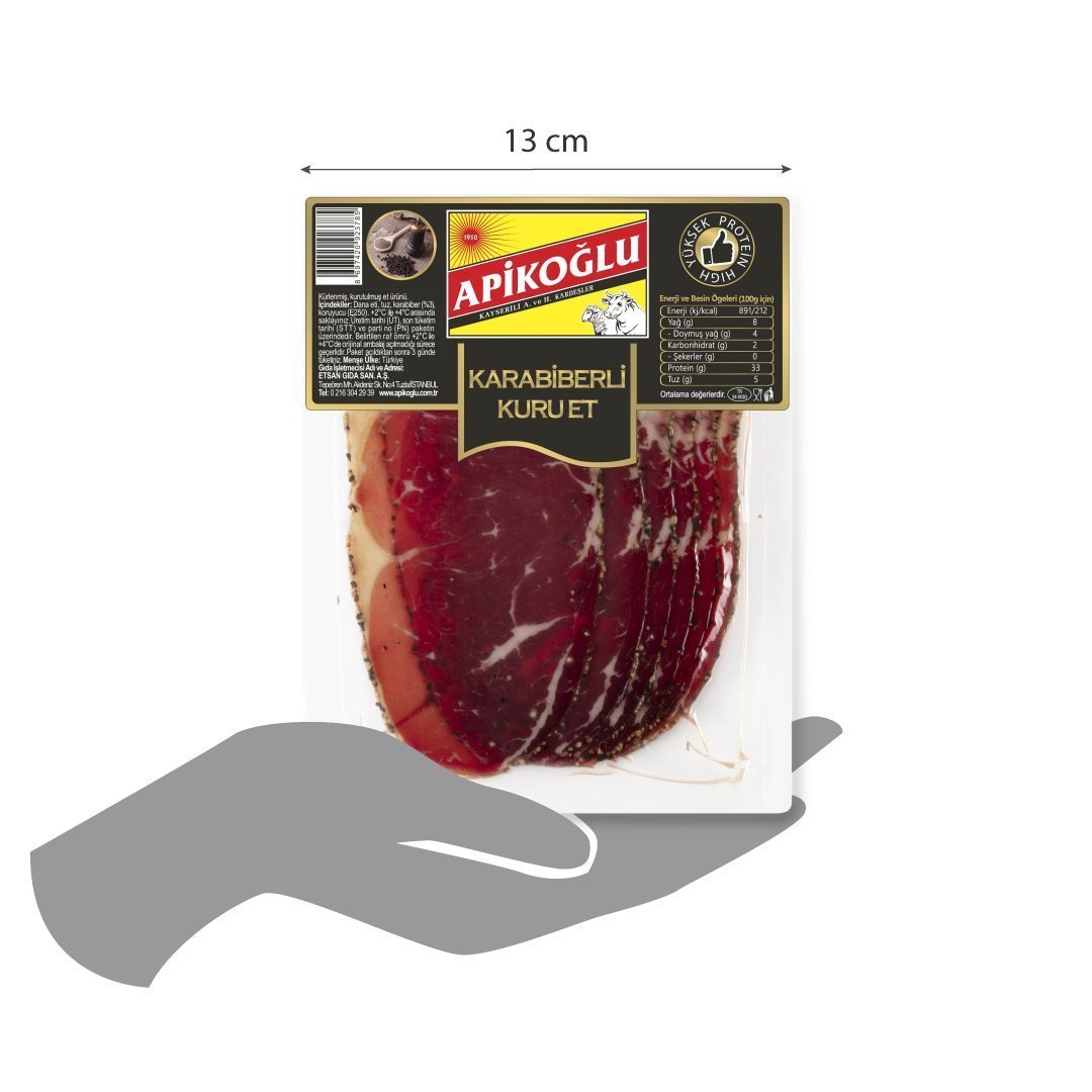 Apikoğlu Yüksek Proteinli Kuru Et Karabiberli 70 gr 2'li Paket