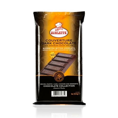 Ovalette Kuvertur Bitter Çikolata (%55Lik)