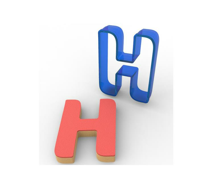 H harfi Polikarbon Kurabiye Kalıbı