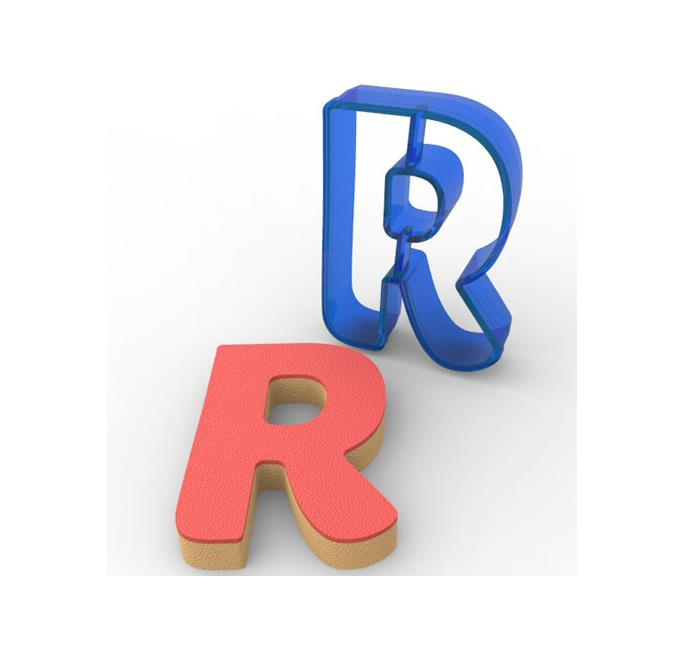 R harfi Polikarbon Kurabiye Kalıbı