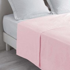 Maki %100 Pamuklu Açık Pembe 240x260 Çift Kişilik Lastiksiz Düz Çarşaf