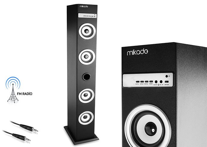 MİKADO MD-80 MULTİMEDYA SPEAKER KULE  3W*2+3W*2 USB+SD+FM DESTEKLİ KULE HOPARLÖR