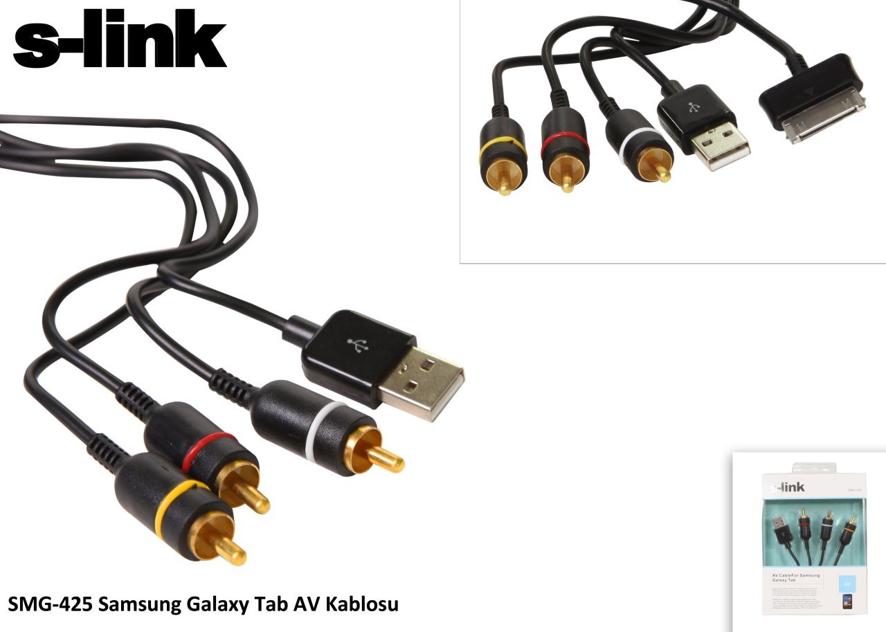 S-Link SMG-425 AV Kablosu Tablet İçin For Samsung Galaxy Tab AV Kablosu