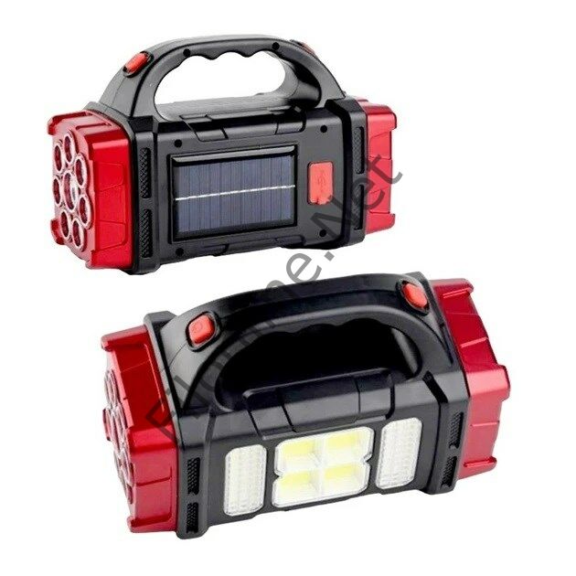 HURRY BOLT HB-1678 ÇOK FONKSİYONLU SOLAR LAMBA 38W GÜNEŞ PANELLİ KIRMIZI KAMP LAMBASI