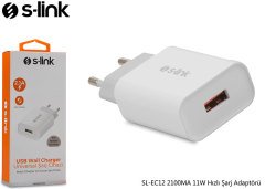 S-link SL-EC12 Cep Telefonu Şarj Adaptörü 2100MA 11W Hızlı Şarj Adaptörü