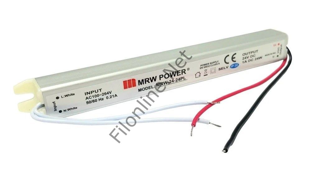 MERVESAN MRW-24-24PL ADAPTÖR 24V 1A METAL KASA SLİM İNCE ADAPTÖR