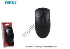 EVEREST SM-219 USB SİYAH 1200DPI OPTİK MOUSE 