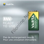 VARTA 9V ŞARJ EDİLEBİLİR PİL 200 MAH READY-TO-USE REACHARGE ACCU POWER