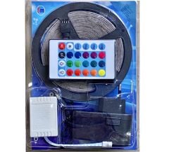 Filonline RGB 5 Metre Kumandalı Set + Adaptör 3528 RGB LED Silikonlu 16 Renk RGB Kumandalı Set