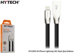 Hytech HY-X305 Telefon Şarj Aleti 5V 3A iPhone Lightning USB 1M Siyah Şarj Kablosu