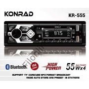 KONRAD KR-555 4X55 WATT ÇİFT USB  SD/FM/MMC  BLUETOOTH OTO TEYP