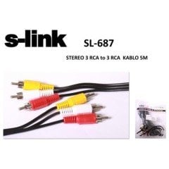 S-Lınk Sl-687 3Rca To 3Rca 5Mt Kablo