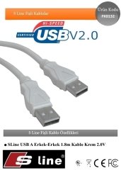 S-Line FK0132 USB/ USB Erkek/Erkek 1.5 Metre Kablo