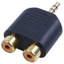 2 RCA ''3.5mm Jack Adaptörü Y Splitter Stereo Erkek 2x Dişi Gold Çevirici