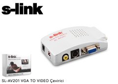 S-Link Sl-Av201 Çevirici Vga To Video Çevirici BNC/S-VİDEO Bilgisayardan Televizyona Dönüştürücü