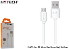 HYTECH HY-X83 ŞARJ KABLOSU 1M 2A MICRO USB SİYAH HIZLI  ŞARJ KABLOSU USB KABLO