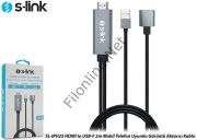 S-LINK SL-IPH25 HDMI TO USB-F 2 METRE MOBİL TELEFON UYUMLU GÖRÜNTÜ AKTARICI KABLO