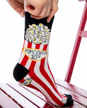 Popcorn Desen Soket Çorap