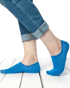 Mavi Renk Kaymaz-Silikonlu Sneakers Babet Çorap