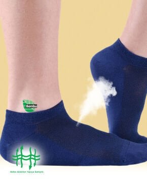 Lacivert Bambu Kısa Soket Çorap Brogetti