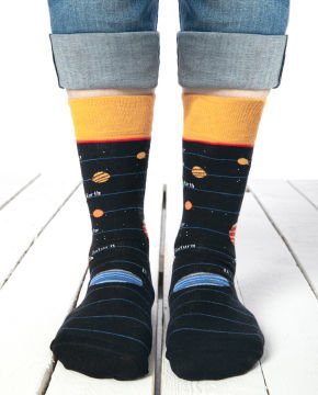Gezegen Desenli Erkek Soket Çorap