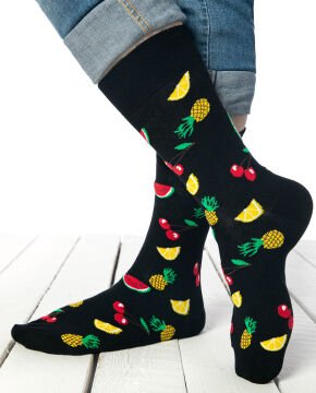 Meyve Desenli Erkek Soket Çorap