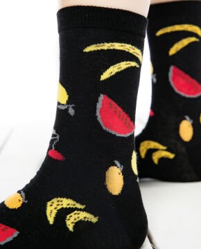 Meyve Desenli Sevgili Kombini Soket Çoraplar