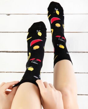 Meyve Desenli Sevgili Kombini Soket Çoraplar
