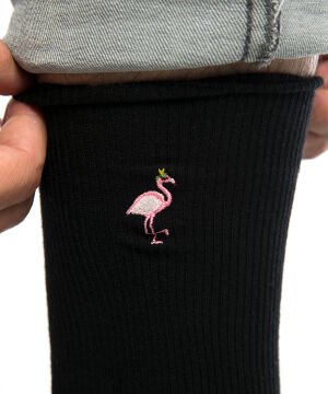 Flamingo ve Ayçiçeği Nakışlı Çoraplar Sevgili Kombini