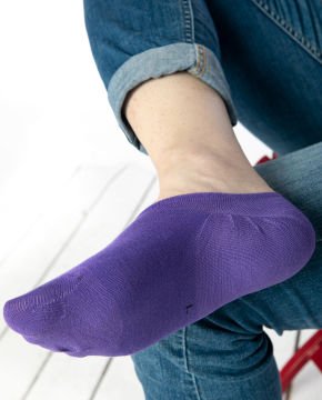 Mor Renk Kaymaz-Silikonlu Sneakers Babet Çorap