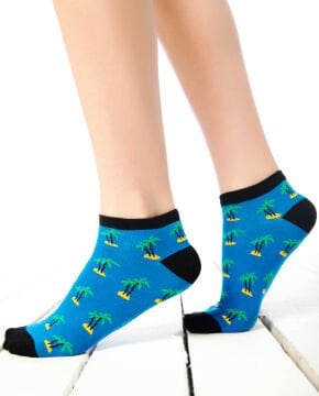 Palmiye Desenli Kısa Soket Çorap