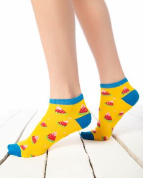 Karpuz Dilimi Desenli Kısa Soket Çorap