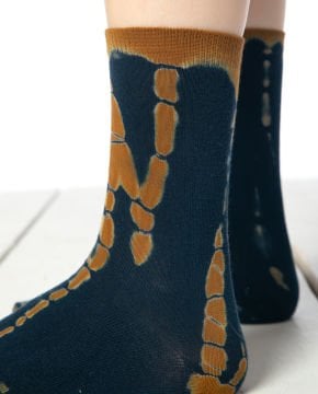 Batik Boyama Renkli Desenli Kadın Soket Çorap