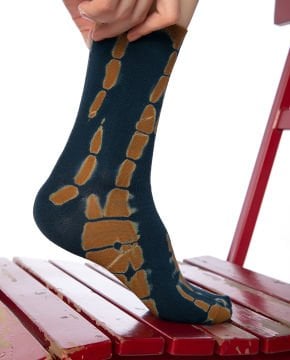 Batik Boyama Renkli Desenli Kadın Soket Çorap