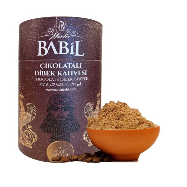 Mardin Babil Çikolatalı Dibek Kahvesi 200g Karton Silindir Kutu