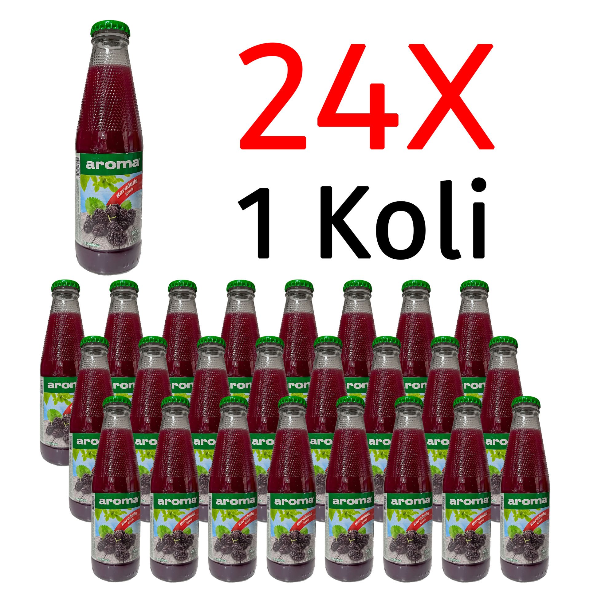 Aroma Karadutlu 200CC Cam Meyve Suyu 24 Adet