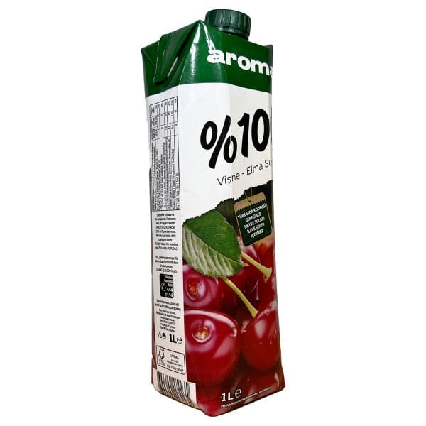 Aroma %100 Vişne-Elma Meyve Suyu 1L 12 Adet