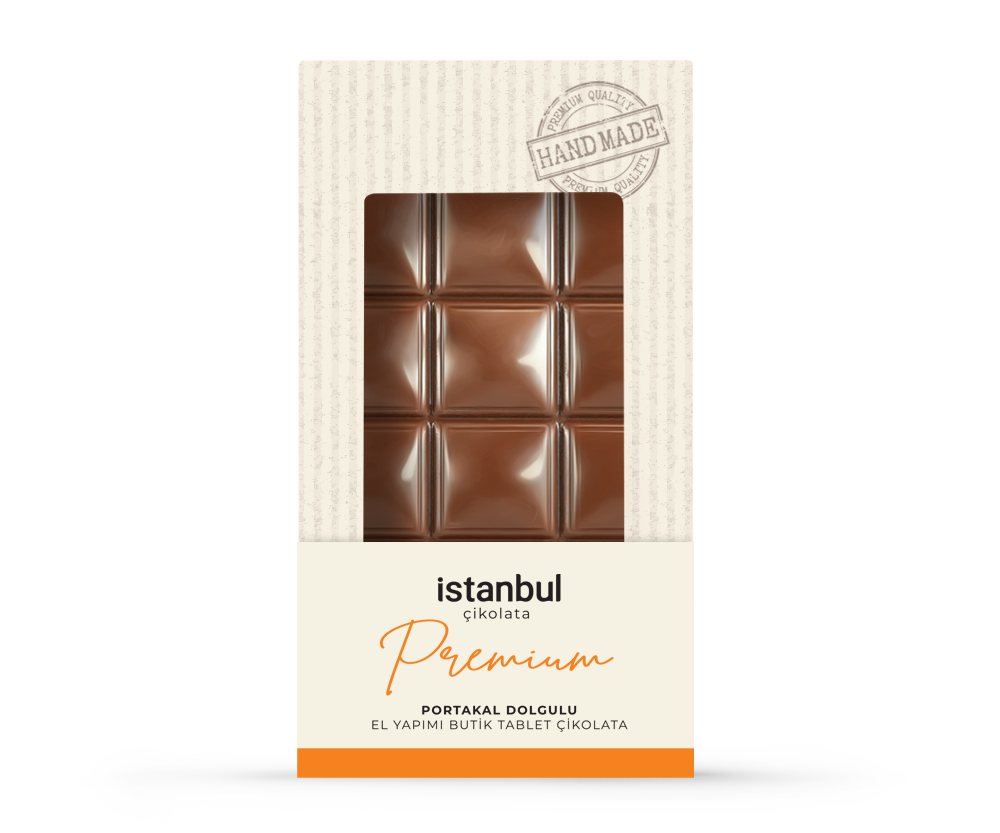 Portakal Dolgulu Tablet Çikolata 100gr