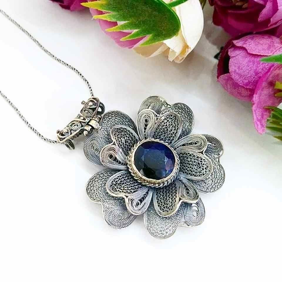 Özel Tasarım Safir Taşı Kolye S01