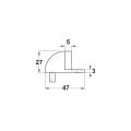 Hafele Stoper zemine, vidalı mat beyaz 47x27mm