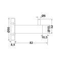 Hafele Stoper duvara, vidalı p.çel.mat 82mm