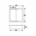 Hafele ACRO Kablo kapağı, pl., gri, 85x85mm