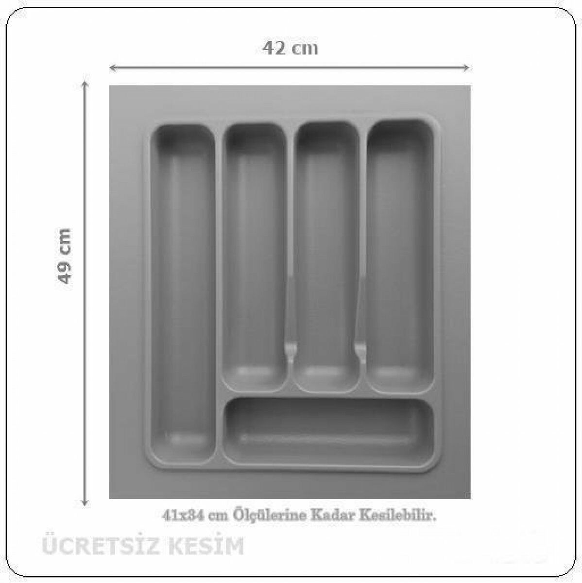 Lider Çekmece İçi Kaşıklık 42X49 Gri