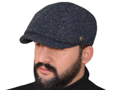 Kırçıllı Desen Kışlık Erkek Kasket Şapka 6 Parçalı İngiliz Modeli