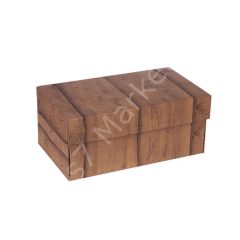 Ahşap Baskılı Hamburger Kutusu 24x14x10 cm (100'lü Paket)