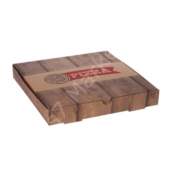 Baskılı Pizza Kutusu 33 cm 33x33x4 cm (100'lü Paket)