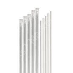 Beyaz Sargılı Beyaz Kağıt Pipet 8x230 mm (3600'lü Koli)