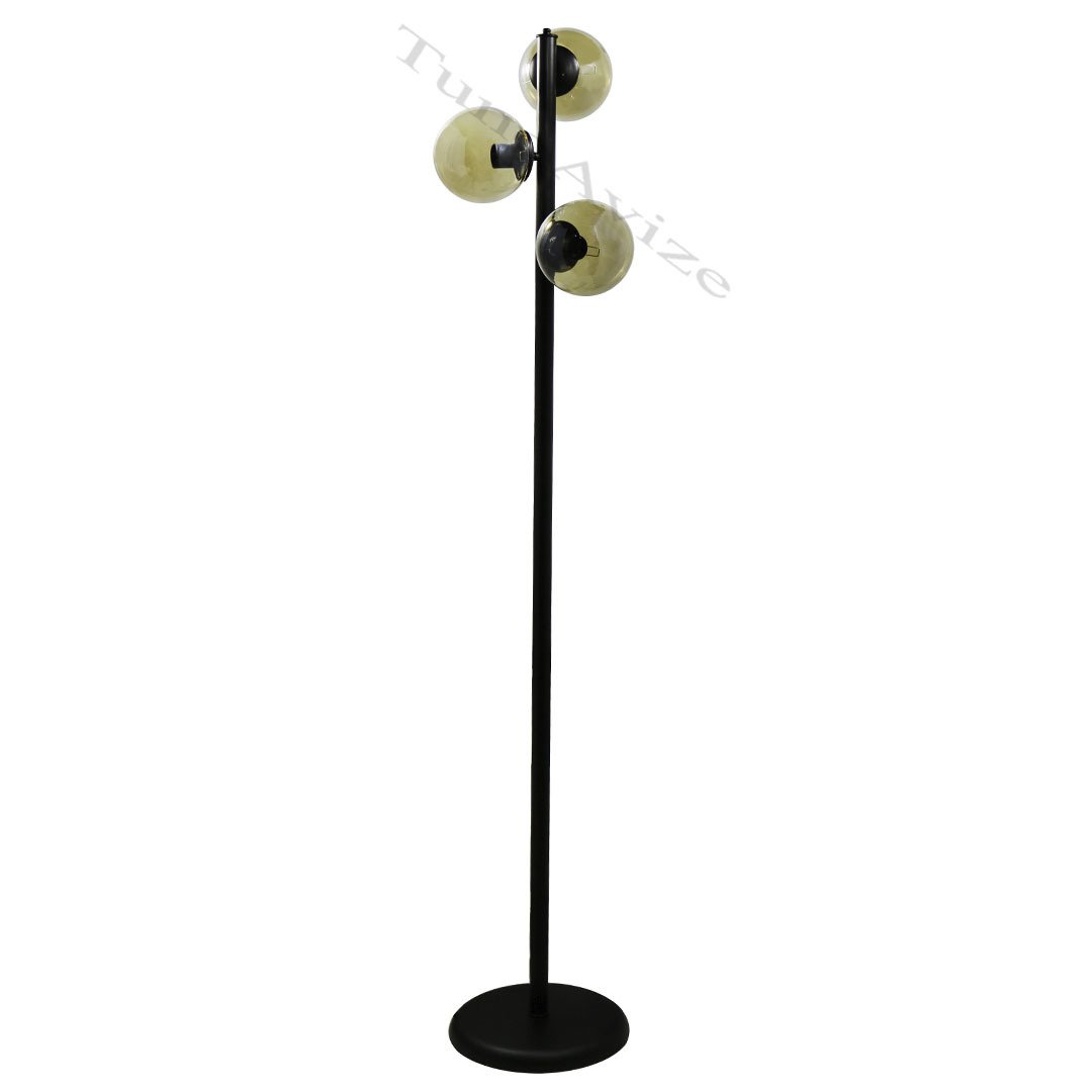 3LÜ BURGU SİYAH LAMBADER - BAL GLOBE(TOP) CAM