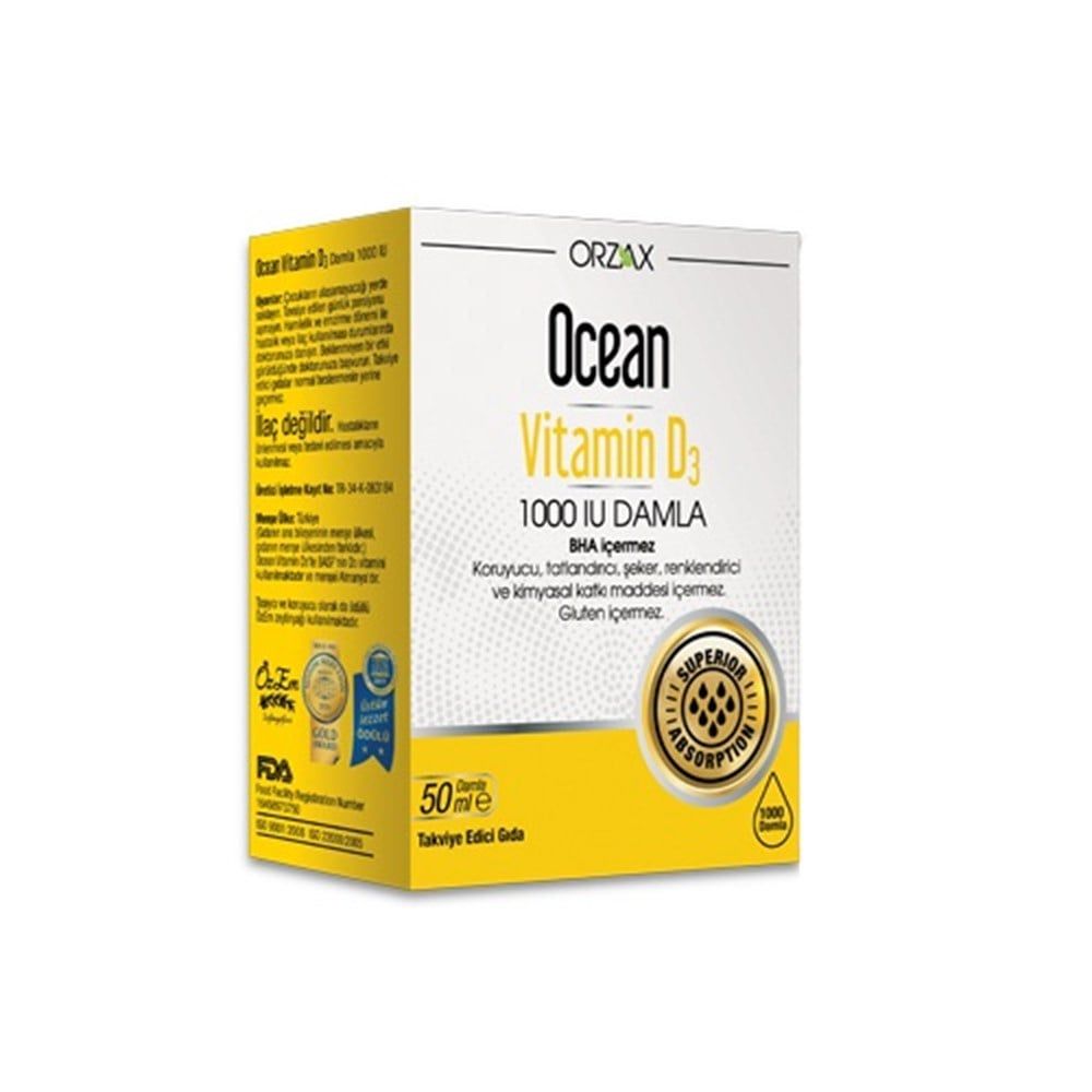 Orzax Ocean Vitamin D3 1000 IU 50 ml Damla